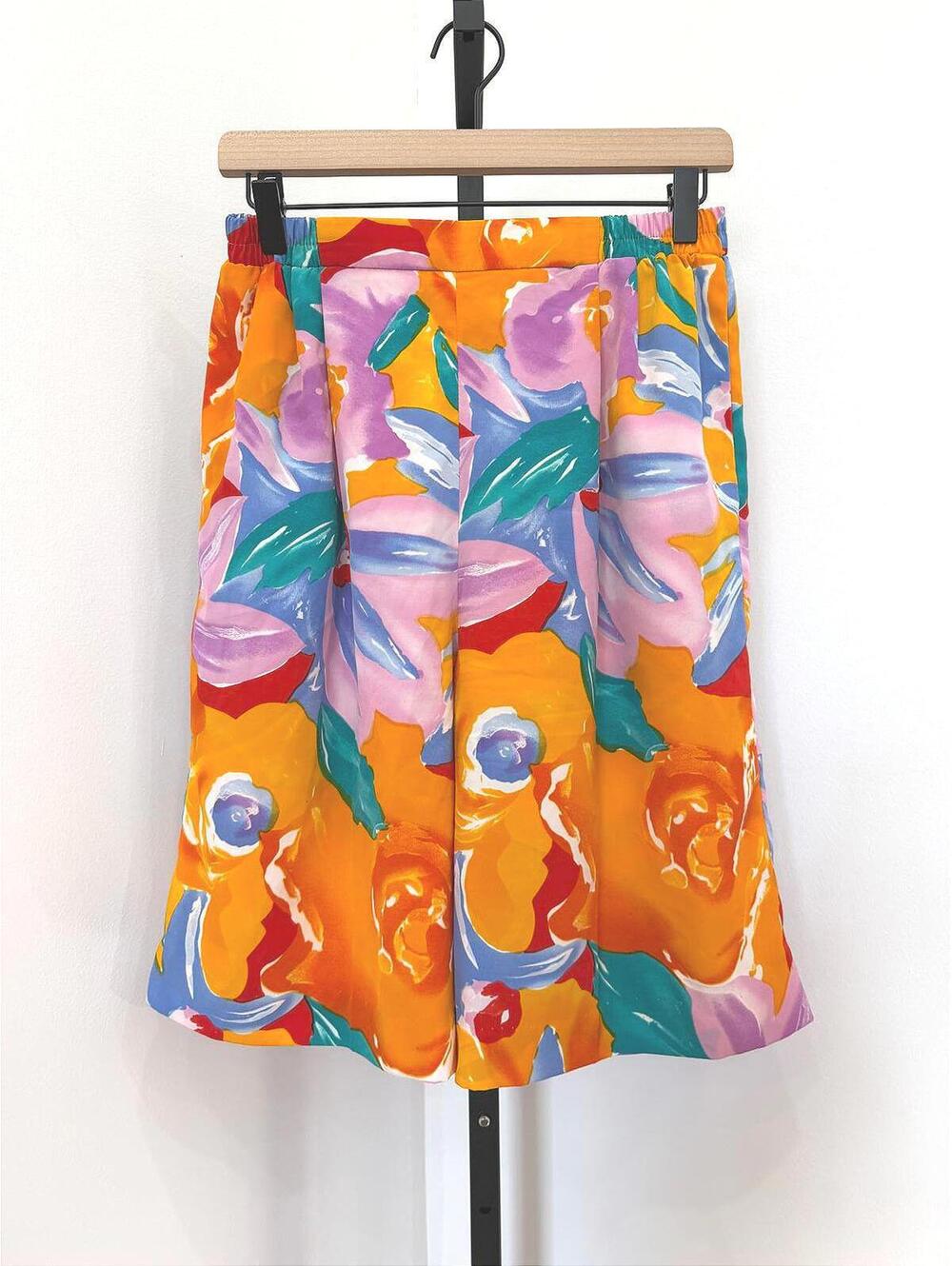 Vintage 90s Patchington Medium Colorful Abstract Print Elastic Waist Shorts